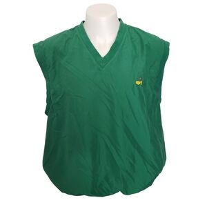 Vintage Masters Collection Golf Tournament Logo Windbreaker Vest Size XL Green